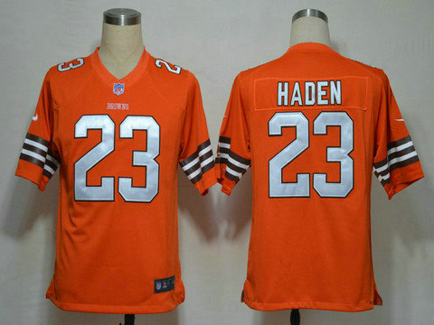 North NFL Cleveland Browns 23 Joe Haden orange Nike Game Jerseys